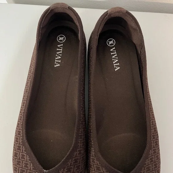 Vivaia Square-Toe V-Cut Flats (Margot 2.0) Brown Chain Size EU 36.5 US6 - Picture 2 of 8